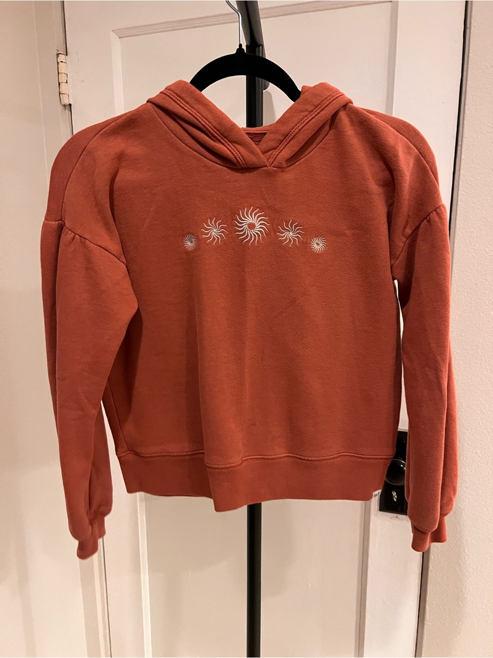 abercrombie kids Rust Hoodie with Sunburst Motif